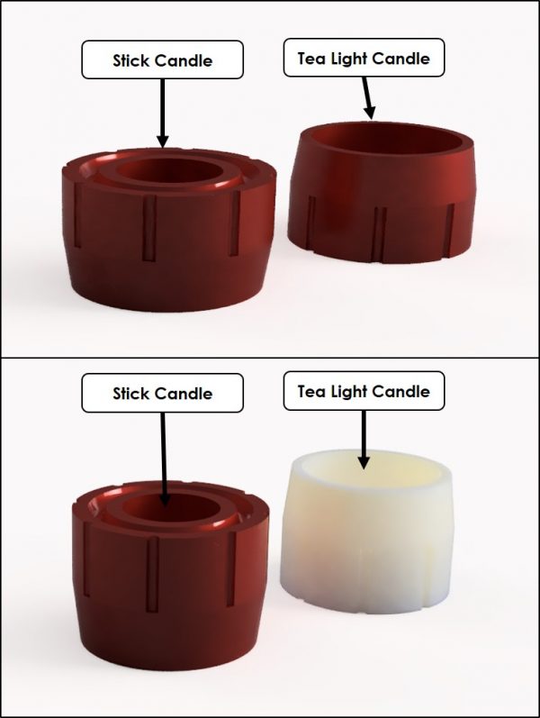 product design of the 3d printable dual candle holder