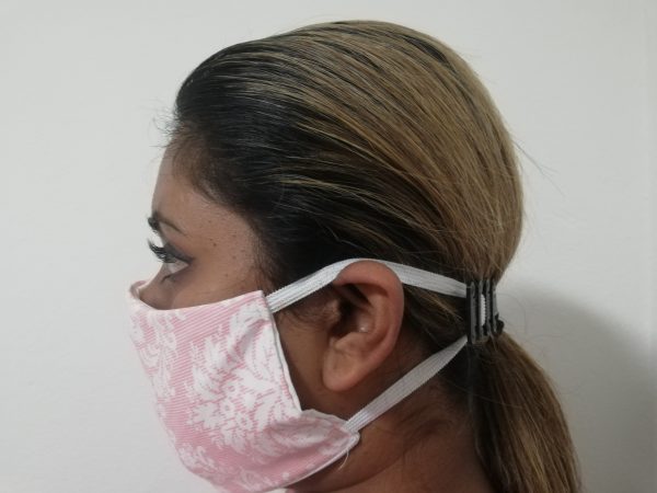 Side view of the 3D printed face mask tension strap